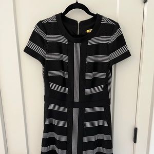 Maggy London Black and White Striped Dress